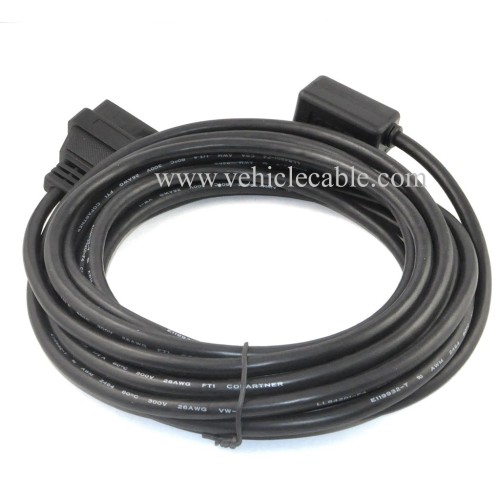 OLLGEN 5M/16.4ft OBD II Cable OBD2 16 Pin Right/Left Angle Male to Female OBD Extenstion Cable for Car Auto Diagnostic Extender Cord Adapter