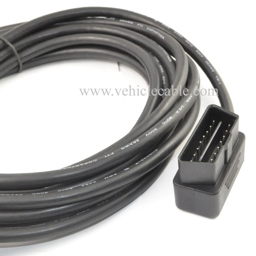 OLLGEN 5M/16.4ft OBD II Cable OBD2 16 Pin Right/Left Angle Male to Female OBD Extenstion Cable for Car Auto Diagnostic Extender Cord Adapter