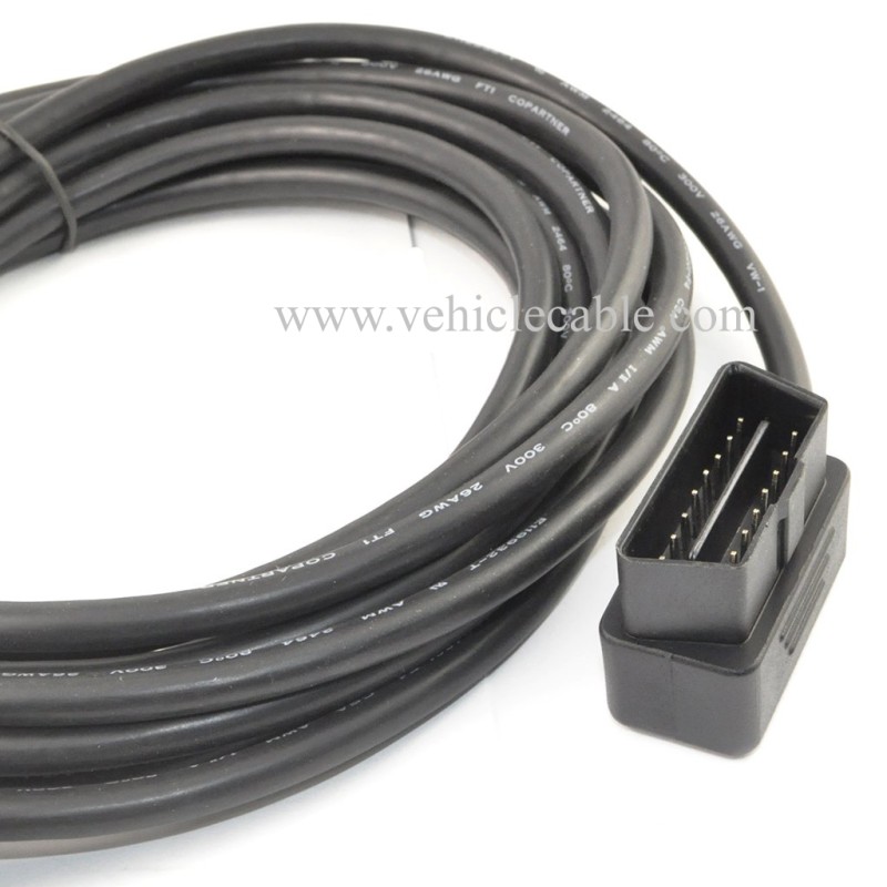 OLLGEN 5M/16.4ft OBD II Cable OBD2 16 Pin Right/Left Angle Male to Female OBD Extenstion Cable for Car Auto Diagnostic Extender Cord Adapter 
