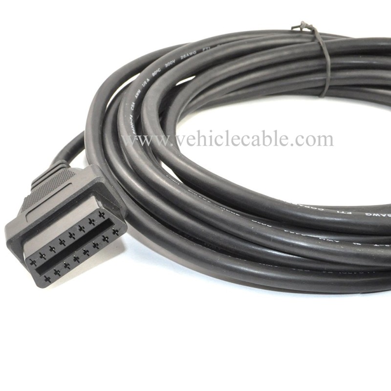 OLLGEN 5M/16.4ft OBD II Cable OBD2 16 Pin Right/Left Angle Male to Female OBD Extenstion Cable for Car Auto Diagnostic Extender Cord Adapter 