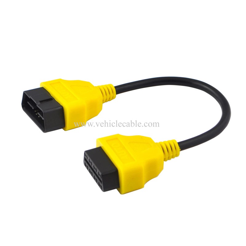 OLLGEN 1ft Feet 30cm 12" OBD II OBD2 16 Pin Male to Female Extension Cable Car Diagnostic Extender Cord Adapter Black 