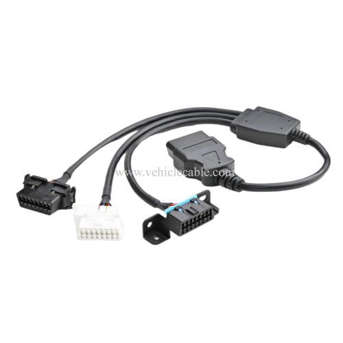OLLGEN 1.64ft Feet 50cm 1.64ft OBD II OBD2 16 Pin Male Splitter to 3 Female Extension Cable Car Diagnostic Extender Cord Adapter