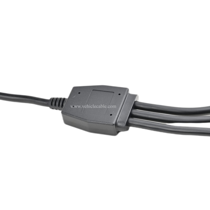 OLLGEN 1.64ft Feet 50cm 1.64ft OBD II OBD2 16 Pin Male Splitter to 3 Female Extension Cable Car Diagnostic Extender Cord Adapter 