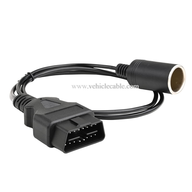 OLLGEN 1M/3.3ft OBD2 Male to Cigarette Lighter Female Connector Vehicle Car Memory Saver Power Supply Cable