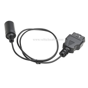 OLLGEN 1M/3.3ft OBD2 Male to Cigarette Lighter Female Connector Vehicle Car Memory Saver Power Supply Cable 