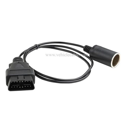 OLLGEN 1M/3.3ft OBD2 Male to Cigarette Lighter Female Connector Vehicle Car Memory Saver Power Supply Cable