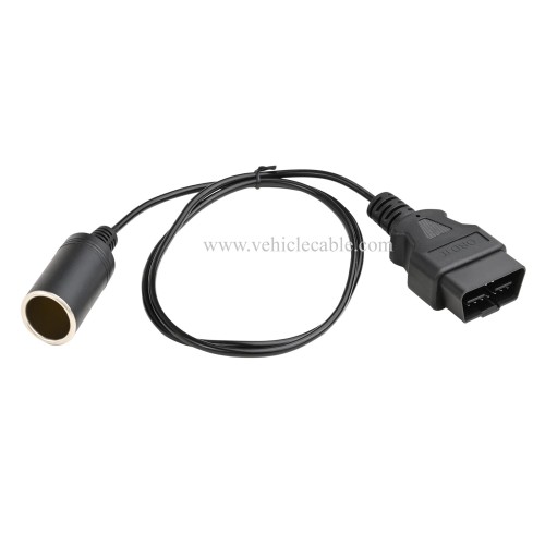 OLLGEN 1M/3.3ft OBD2 Male to Cigarette Lighter Female Connector Vehicle Car Memory Saver Power Supply Cable