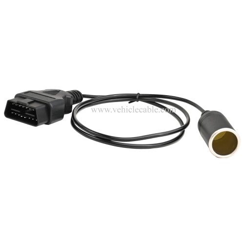 OLLGEN 1M/3.3ft OBD2 Male to Cigarette Lighter Female Connector Vehicle Car Memory Saver Power Supply Cable