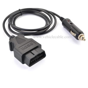 OLLGEN 3M/9.8ft Car OBDII Vehicle ECU Emergency Power Supply Cable Car Memory Save Any 12V DC Power Source OBD Male Connector Cable Adapter 
