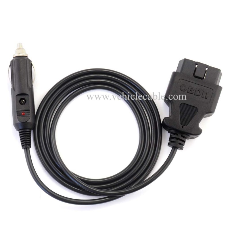 OLLGEN 3M/9.8ft Car OBDII Vehicle ECU Emergency Power Supply Cable Car Memory Save Any 12V DC Power Source OBD Male Connector Cable Adapter 