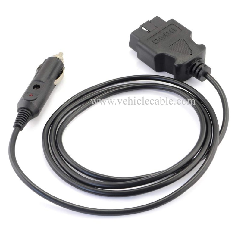 OLLGEN 3M/9.8ft Car OBDII Vehicle ECU Emergency Power Supply Cable Car Memory Save Any 12V DC Power Source OBD Male Connector Cable Adapter 