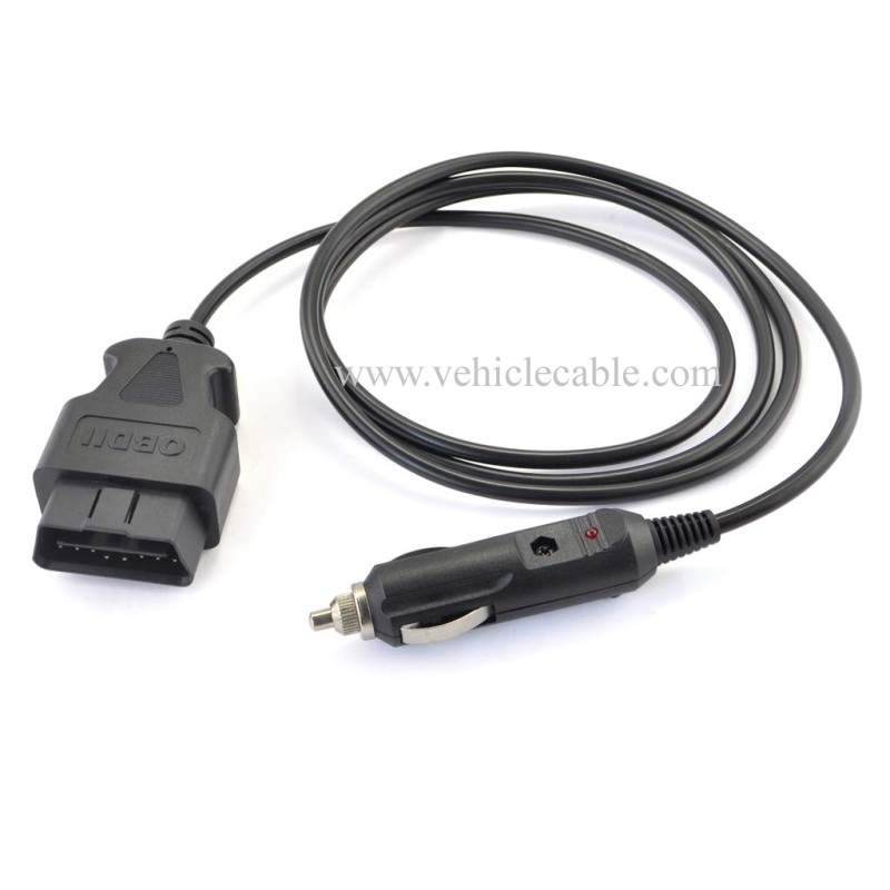 OLLGEN 3M/9.8ft Car OBDII Vehicle ECU Emergency Power Supply Cable Car Memory Save Any 12V DC Power Source OBD Male Connector Cable Adapter 