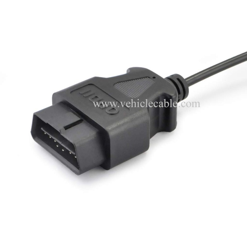 OLLGEN 3M/9.8ft Car OBDII Vehicle ECU Emergency Power Supply Cable Car Memory Save Any 12V DC Power Source OBD Male Connector Cable Adapter 