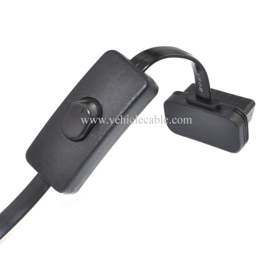 OLLGEN OBD 2 Cable Cord,Ultra Slim 16 pin M/F OBDII Extension Cable with Power Switch,Diagnostic Flat Cord Adapter Connector,70cm / 2.3feet