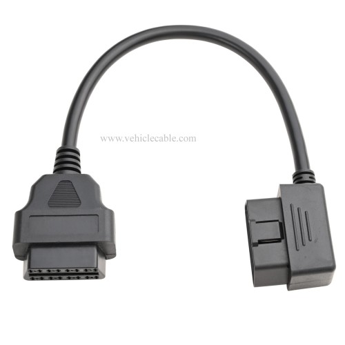OLLGEN 1ft 30cm OBD-II OBD2 Right Angle 16 Pin Auto Car Male to Female Extension Cable Diagnostic Extender Cord Adapter