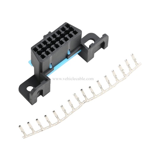 OLLGEN 16 Pin OBD Female Replacement Wire Sockets Connector OBDII Car Auto Adapter J1962 OBD 2 Plug Shell Kit Fit for Specific Vehicle