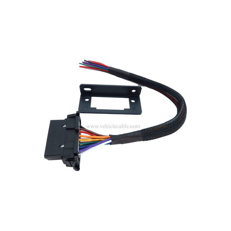 OBD2 J1962 Female to Open Pigtail Cable Bracket OBDii Port Replacement Cable 1ft/30cm 