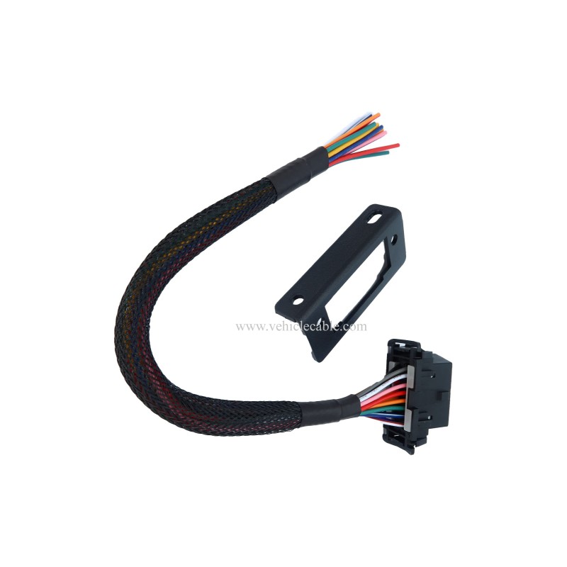 OBD2 J1962 Female to Open Pigtail Cable Bracket OBDii Port Replacement Cable 1ft/30cm 