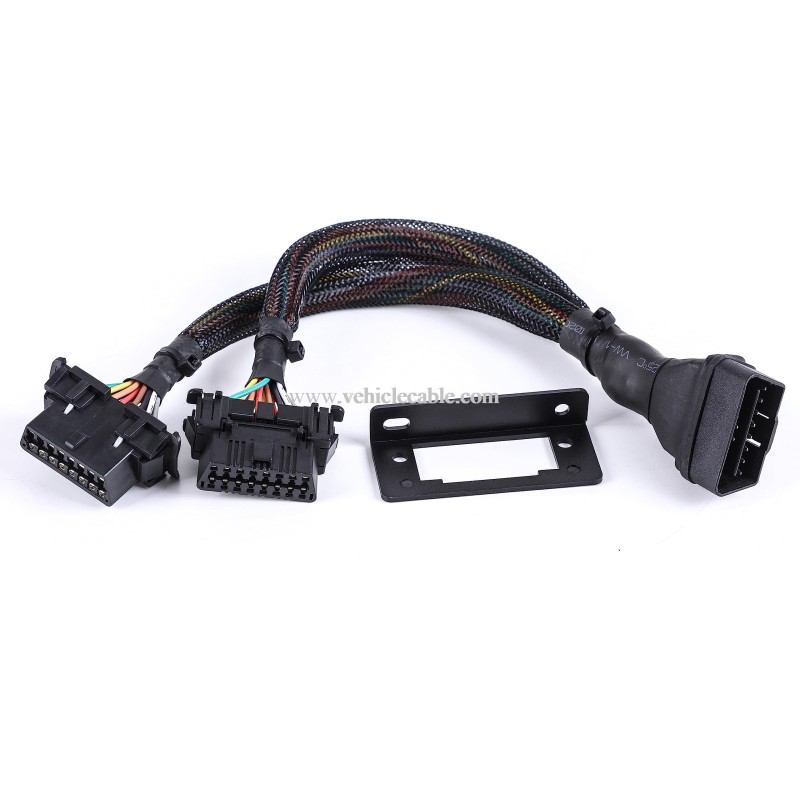 Underdash OBD2 Splitter Y Cable OBDII 1 Male to 2 Female Splitter 20awg Thick Wire 