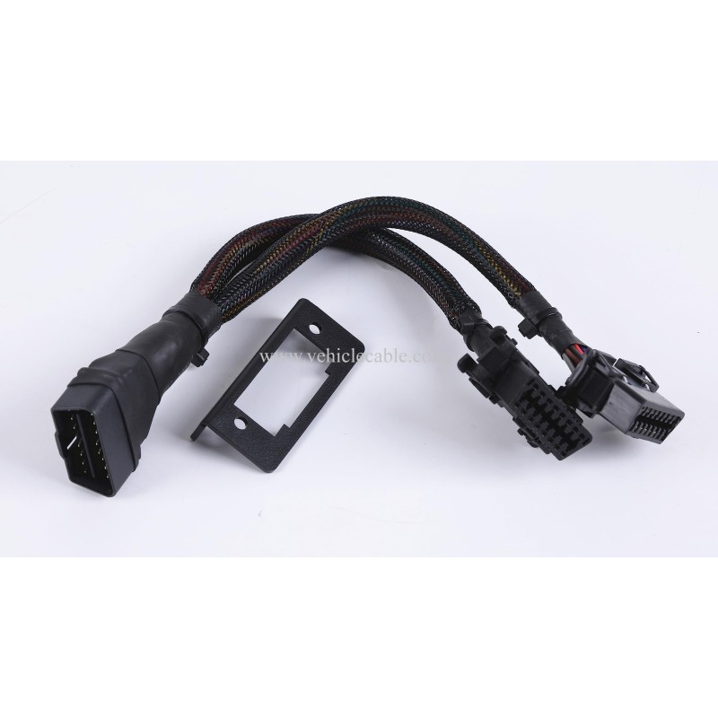 Underdash OBD2 Splitter Y Cable OBDII 1 Male to 2 Female Splitter 20awg Thick Wire 
