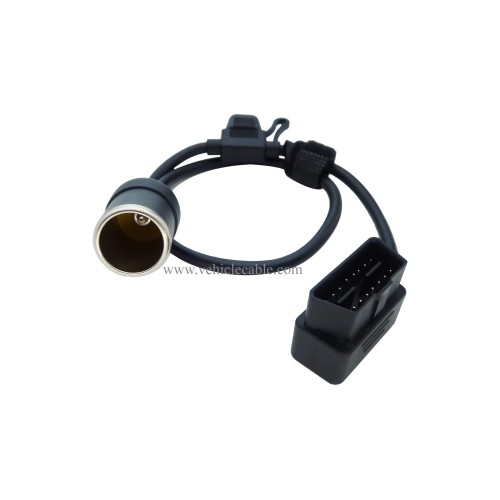 Right Angle Low-Profile OBD2 Male to Cigar Lighter Female Connector Cable Car Constant Power Cable 2ft/60cm