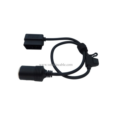 Right Angle Low-Profile OBD2 Male to Cigar Lighter Female Connector Cable Car Constant Power Cable 2ft/60cm