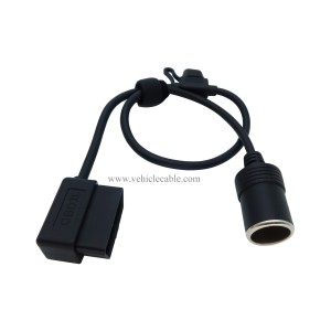 Right Angle Low-Profile OBD2 Male to Cigar Lighter Female Connector Cable Car Constant Power Cable 2ft/60cm 