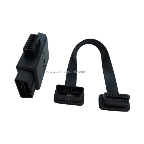 1pcs Cable + 1pcs 1-3 Adapter Ribbon Cable OBD II Male to Female Extension Cable and OBD2 J1962 Male to 3pcs Female Port Adapter