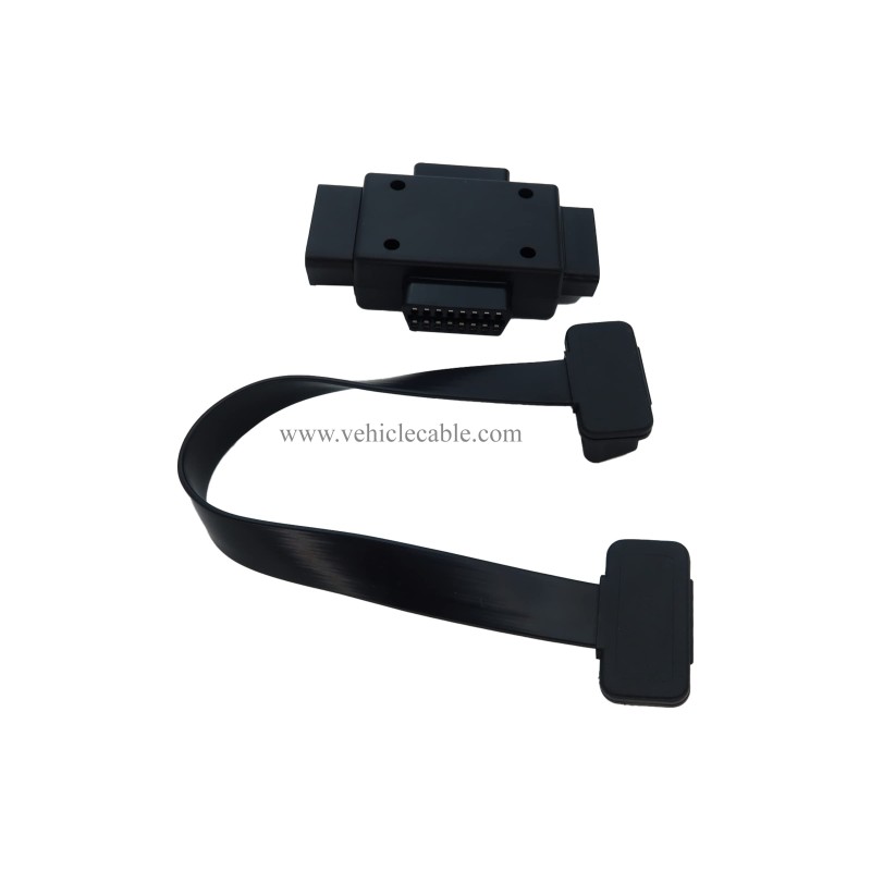 1pcs Cable + 1pcs 1-3 Adapter Ribbon Cable OBD II Male to Female Extension Cable and OBD2 J1962 Male to 3pcs Female Port Adapter 