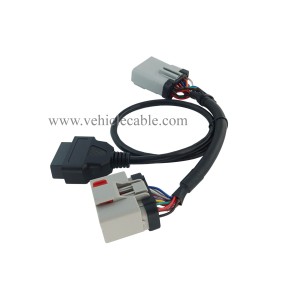 14pin RP1226 Male to 14pin RP-1226 Female to OBD2 Female Spliter Cable Splitter Cable 