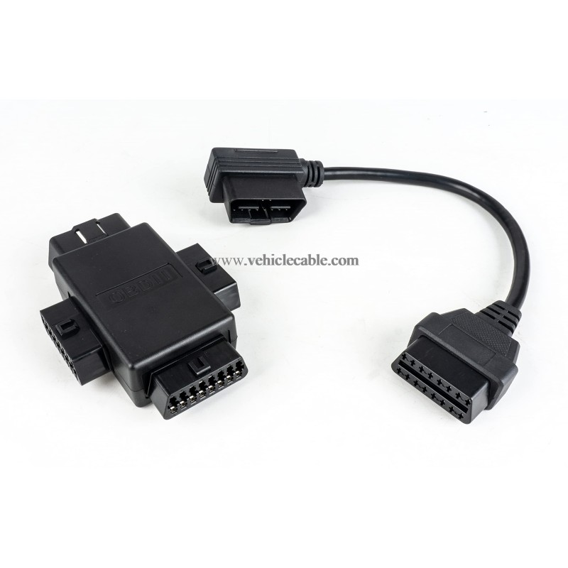 1pcs OBD2 Male to Female Extension Cable 1pcs OBD ii 16Pin J1962 1Male to 3 Female Adapter 
