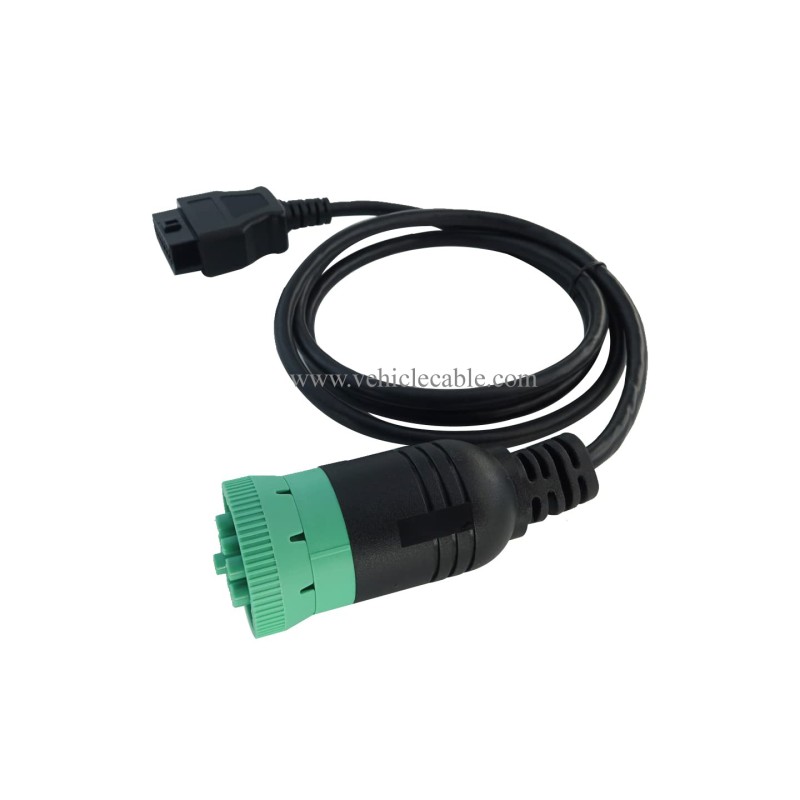 MITOB Long Cable Type 2 Green 9 Pin J1939 to OBD2 Female Port Cable 3ft/1m 