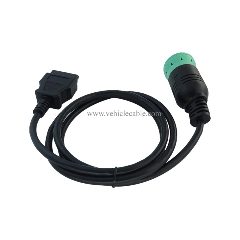 MITOB Long Cable Type 2 Green 9 Pin J1939 to OBD2 Female Port Cable 3ft/1m 