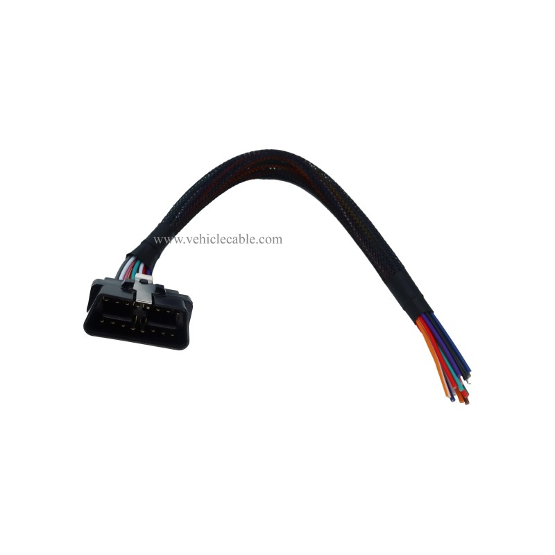 OBD2 J1962 Male to Open End 16pin Pigtail Cable 1ft/30cm (Male Cable) 
