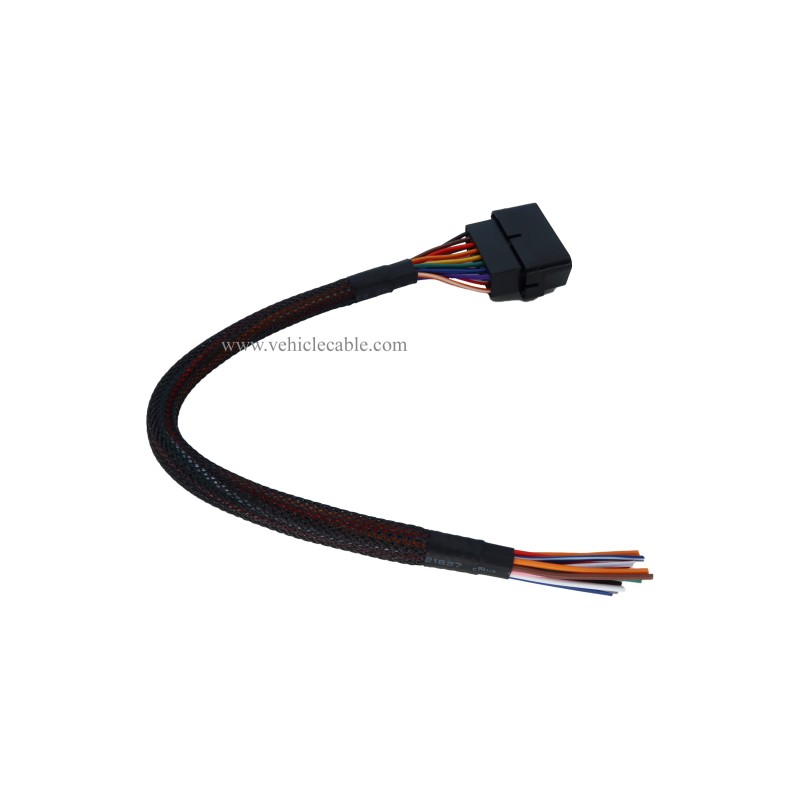 OBD2 J1962 Male to Open End 16pin Pigtail Cable 1ft/30cm (Male Cable) 
