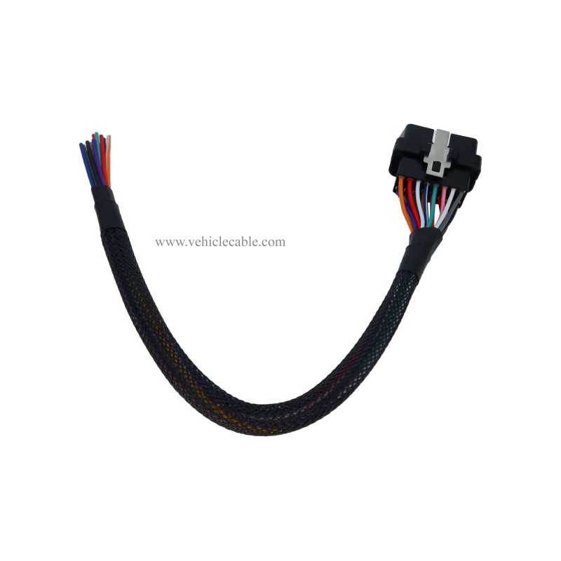 OBD2 J1962 Male to Open End 16pin Pigtail Cable 1ft/30cm (Male Cable) 