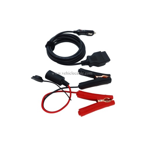 OBD II Vehicle ECU Emergency Power Supply Cable Memery Saver OBD2 to Cigar Lighter