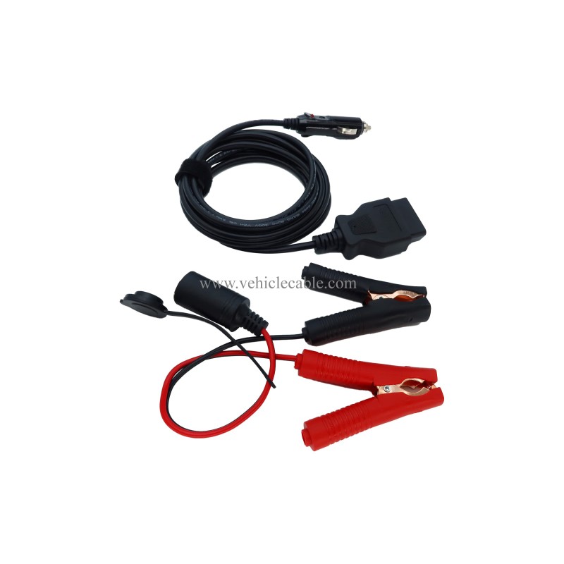 OBD II Vehicle ECU Emergency Power Supply Cable Memery Saver OBD2 to Cigar Lighter 