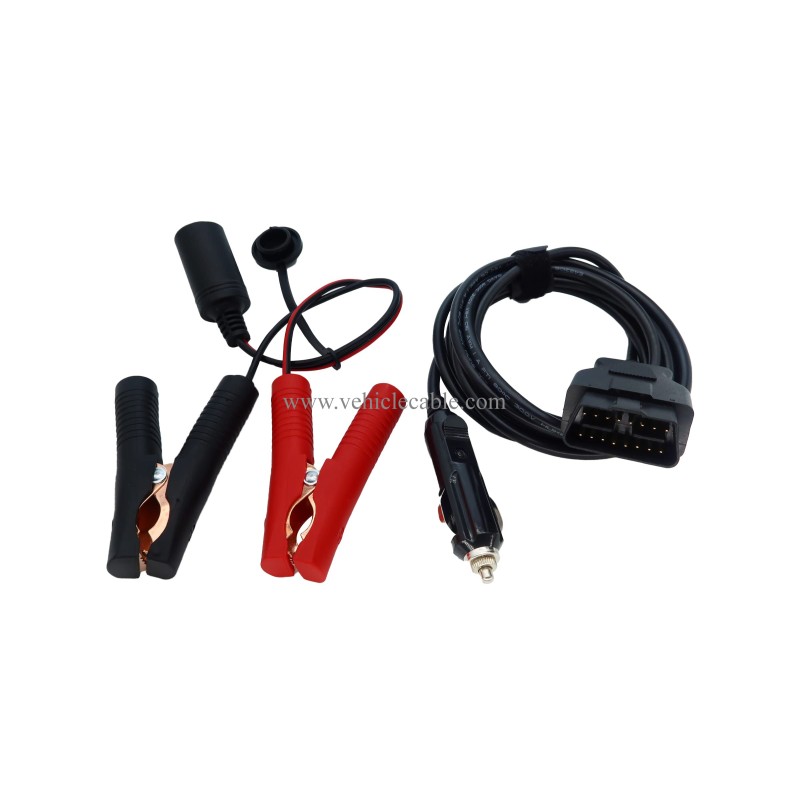 OBD II Vehicle ECU Emergency Power Supply Cable Memery Saver OBD2 to Cigar Lighter 