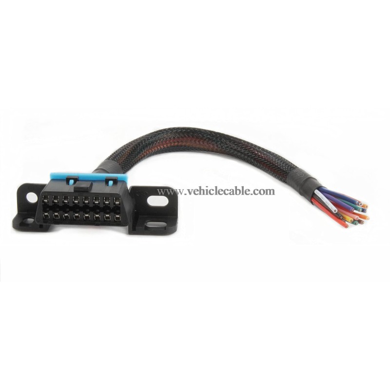 16PIN j1962F OBD2 Female to Open Cable OBDII Dash Port Pigtail Fixed Wire Harness 