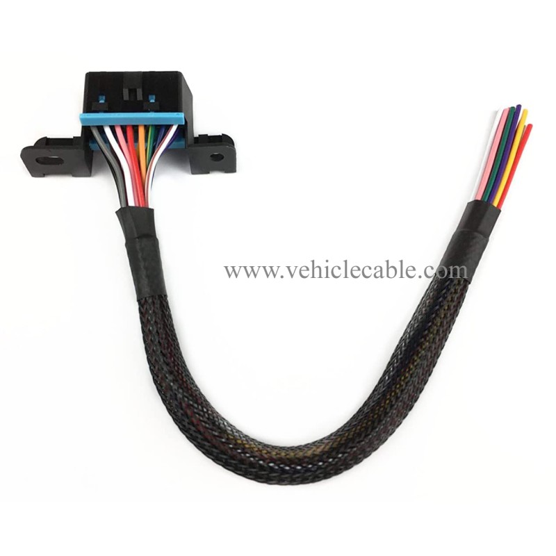 16PIN j1962F OBD2 Female to Open Cable OBDII Dash Port Pigtail Fixed Wire Harness 