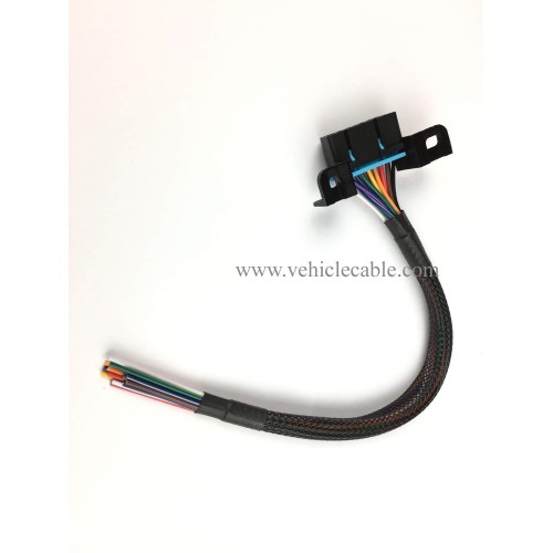 16PIN j1962F OBD2 Female to Open Cable OBDII Dash Port Pigtail Fixed Wire Harness