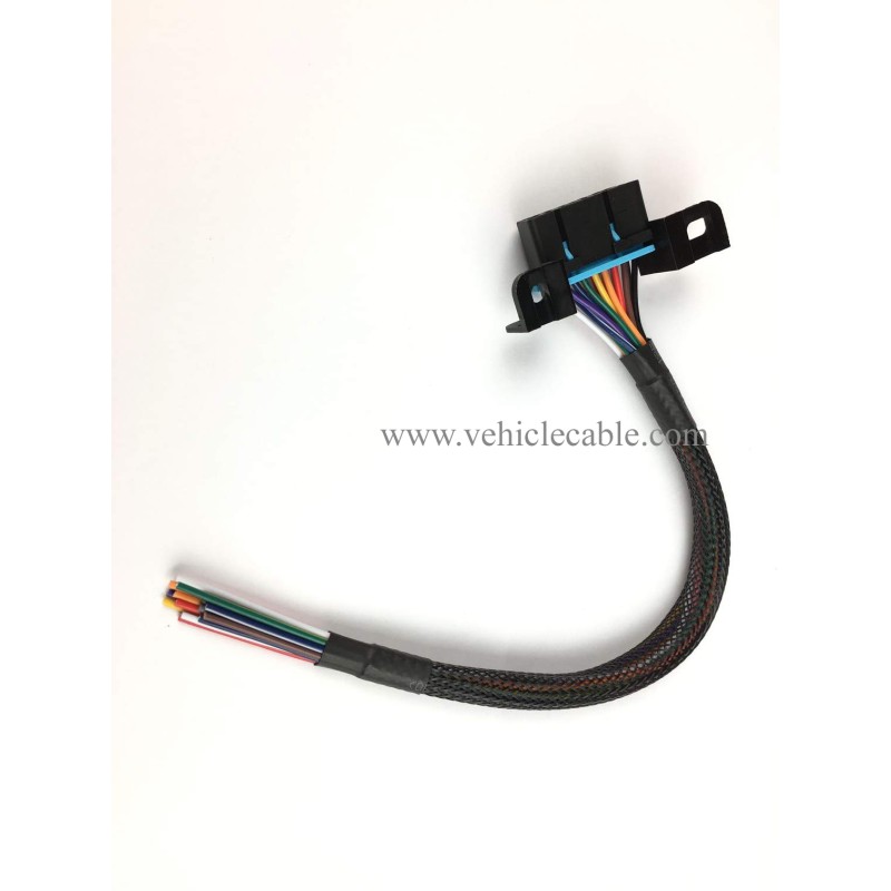 16PIN j1962F OBD2 Female to Open Cable OBDII Dash Port Pigtail Fixed Wire Harness 
