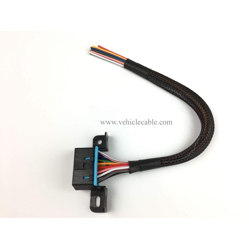 16PIN j1962F OBD2 Female to Open Cable OBDII Dash Port Pigtail Fixed Wire Harness 