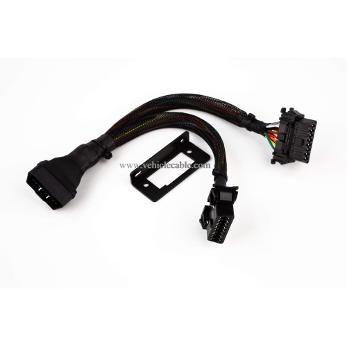 20AWG Thick Universal OBD ii Cable Split Y Cable 1 Male to Dual Female Indash Cable for Code Reader & GPS