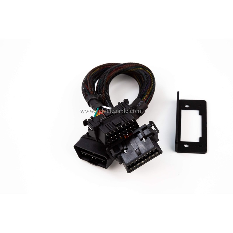 20AWG Thick Universal OBD ii Cable Split Y Cable 1 Male to Dual Female Indash Cable for Code Reader & GPS 