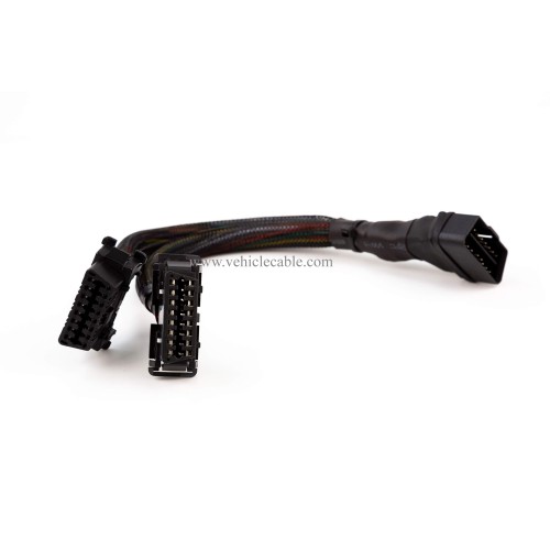 20AWG Thick Universal OBD ii Cable Split Y Cable 1 Male to Dual Female Indash Cable for Code Reader & GPS