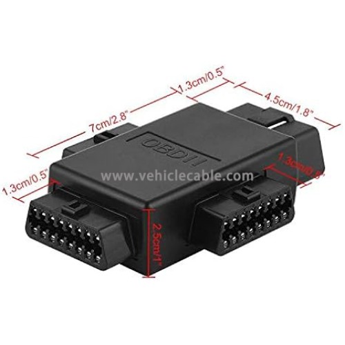 iKKEGOL Pocket OBD2 OBDII Full 16 Pin Male to 3 Female 1 to 3 OBD Cable Splitter Converter Adapter for Diagnostic Extender