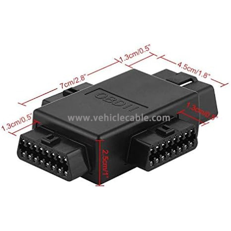 iKKEGOL Pocket OBD2 OBDII Full 16 Pin Male to 3 Female 1 to 3 OBD Cable Splitter Converter Adapter for Diagnostic Extender 