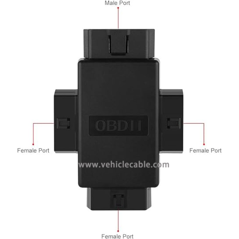 iKKEGOL Pocket OBD2 OBDII Full 16 Pin Male to 3 Female 1 to 3 OBD Cable Splitter Converter Adapter for Diagnostic Extender 